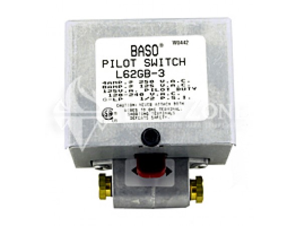 SPST Manual Reset Pilot Switch w/ 100% Shutoff & Universal Mounting Plate L62GB-3C