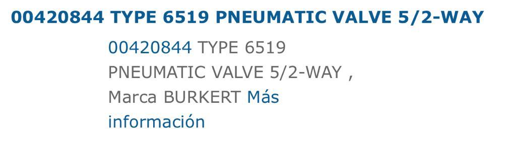 PNEUMATIC VALVE 00296428