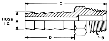 ESPIGA DE CONEXION PARA MANGUERA DE 1/4 102-0402